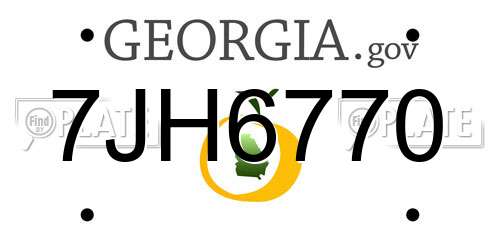 7JH6770 Georgia License Plate