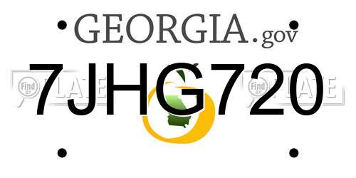 7JHG720 Georgia License Plate