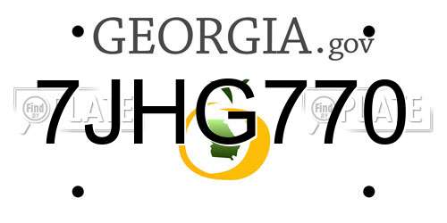 7JHG770 Georgia License Plate