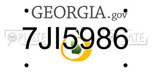 7JI5986 Georgia License Plate
