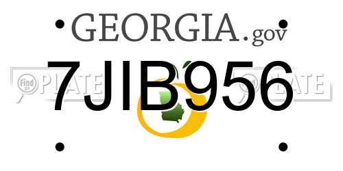 7JIB956 Georgia License Plate