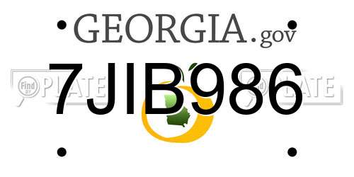 7JIB986 Georgia License Plate