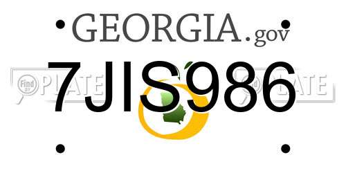 7JIS986 Georgia License Plate