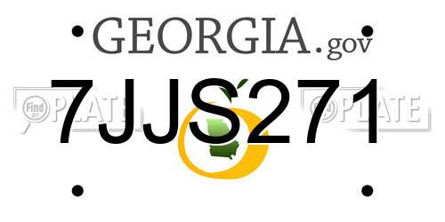 7JJS271 Georgia License Plate