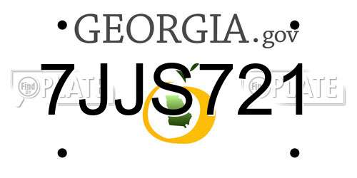 7JJS721 Georgia License Plate