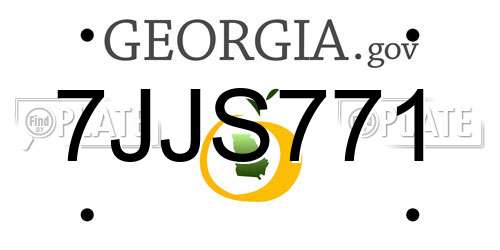 7JJS771 Georgia License Plate