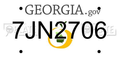 7JN2706 Georgia License Plate