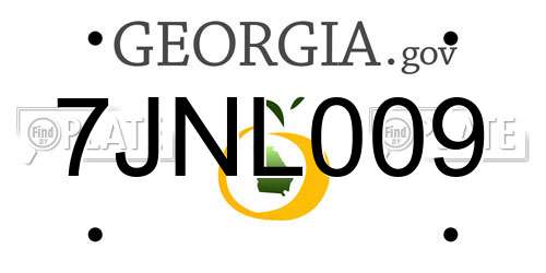 7JNL009 Georgia License Plate
