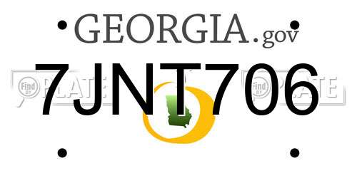 7JNT706 Georgia License Plate