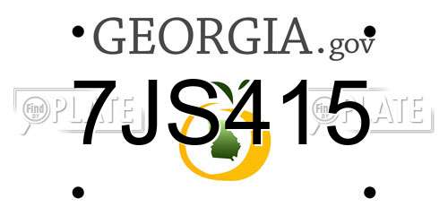 7JS415 Georgia License Plate