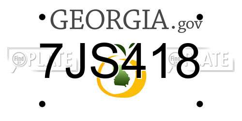 7JS418 Georgia License Plate