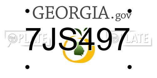 7JS497 Georgia License Plate
