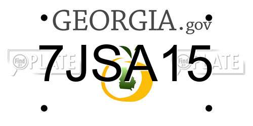 7JSA15 Georgia License Plate