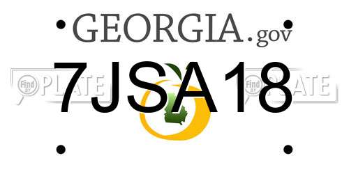 7JSA18 Georgia License Plate