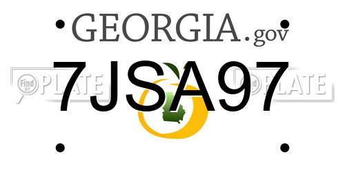 7JSA97 Georgia License Plate