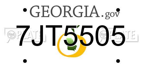 7JT5505 Georgia License Plate