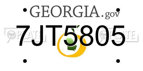 7JT5805 Georgia License Plate