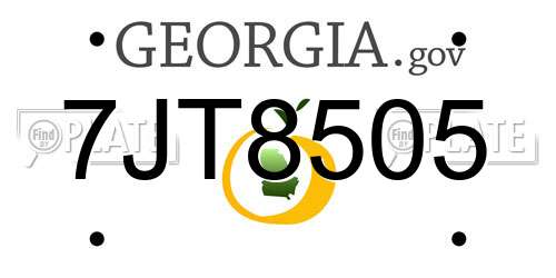 7JT8505 Georgia License Plate