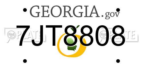7JT8808 Georgia License Plate