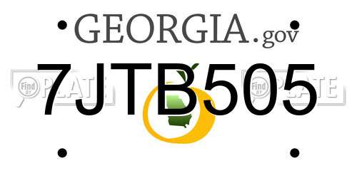 7JTB505 Georgia License Plate