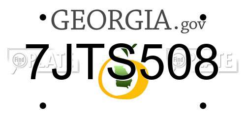 7JTS508 Georgia License Plate