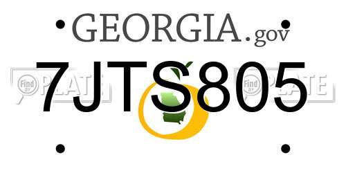 7JTS805 Georgia License Plate
