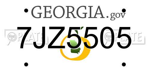 7JZ5505 Georgia License Plate