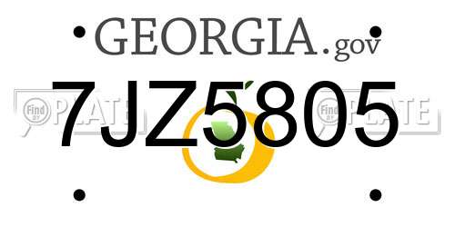 7JZ5805 Georgia License Plate