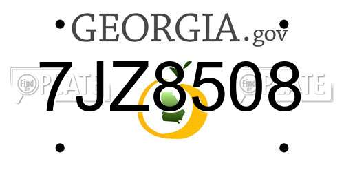 7JZ8508 Georgia License Plate