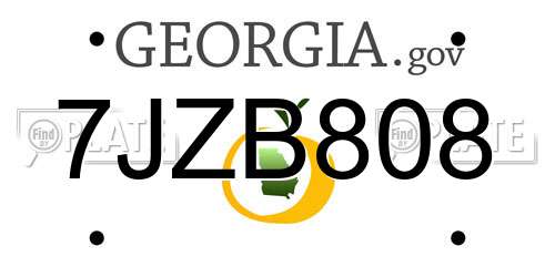 7JZB808 Georgia License Plate