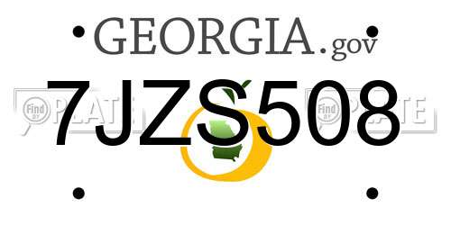 7JZS508 Georgia License Plate