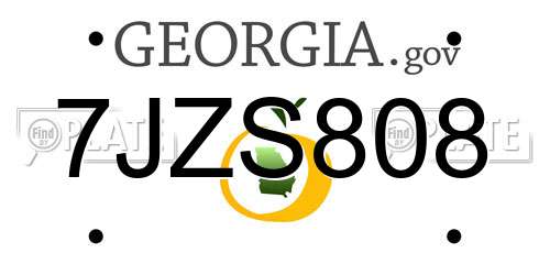 7JZS808 Georgia License Plate