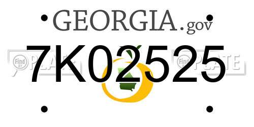 7K02525 Georgia License Plate