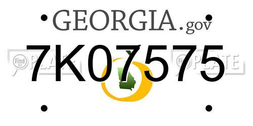 7K07575 Georgia License Plate