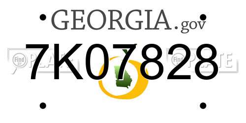 7K07828 Georgia License Plate