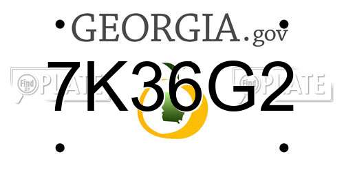 7K36G2 Georgia License Plate