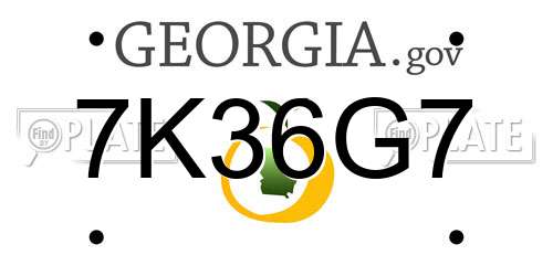 7K36G7 Georgia License Plate