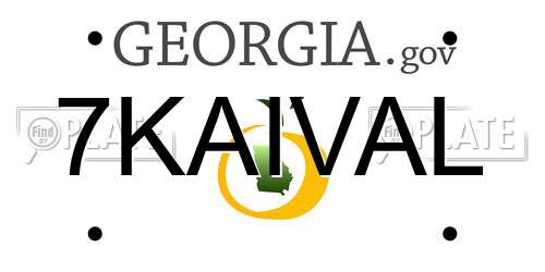 7KAIVAL Georgia License Plate