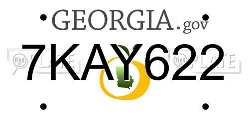 7KAY622 Georgia License Plate