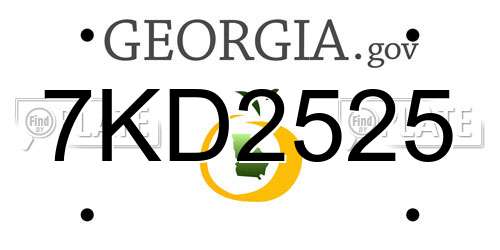 7KD2525 Georgia License Plate