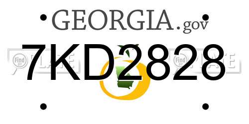 7KD2828 Georgia License Plate