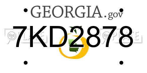 7KD2878 Georgia License Plate