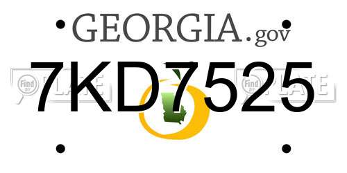 7KD7525 Georgia License Plate
