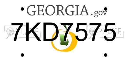 7KD7575 Georgia License Plate