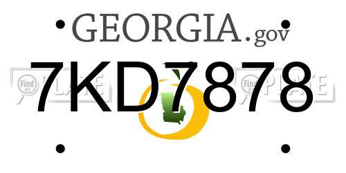 7KD7878 Georgia License Plate