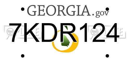 7KDR124 Georgia License Plate