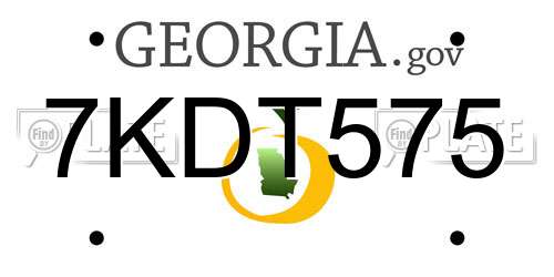 7KDT575 Georgia License Plate