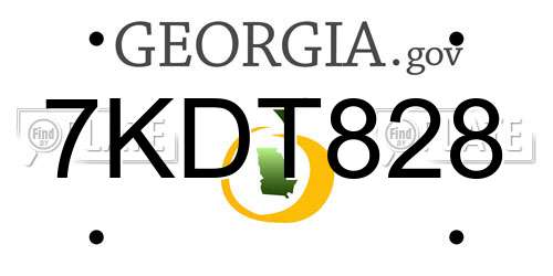 7KDT828 Georgia License Plate