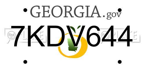 7KDV644 Georgia License Plate