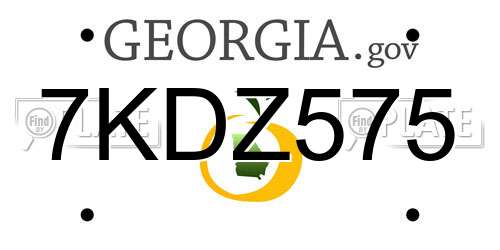 7KDZ575 Georgia License Plate
